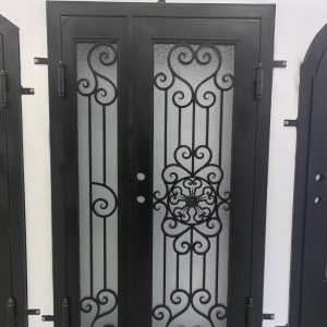 Hand-Forged Custom Wrought Iron Single Entry Door