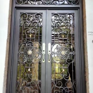 High Quality Wrought Iron Door Designs Glass Door China For Sale