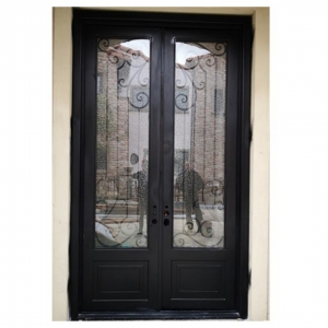 Forged Iron French Style Interior Entry Wrought Iron Door China For Sale