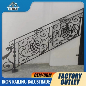 China Wrought Iron Railing Balcony Starircase Balustrades Design For Sale
