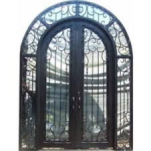 China Luxury Wrought Iron Security Decorative Exterior Door