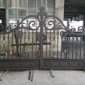 China Driveway Gate EXW Aluminum Alloy Villa Courtyard Door Wrought Iron Stainless Steel Electric Single Double Garden Entrance Outdoor Fence Gate