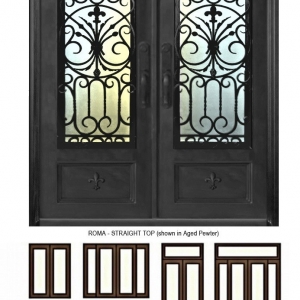 Hench iron door with glass design for sale