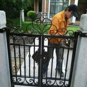 Custom dimensions High Quality Customized Villa Garden Yard Entrance Double Swing Metal Iron Gates Main Wrought Iron Gate China