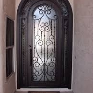 China Smart Contemporary Wrought Iron Front Door 