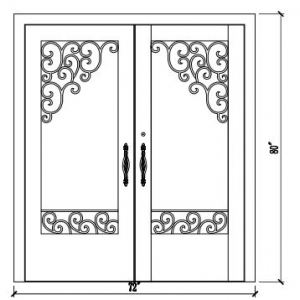 China iron doors durable,stylish and secure wrought iron double door