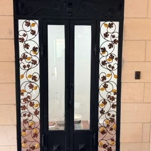 Wrought iron doors wrought iron entry doors design for sale China factory