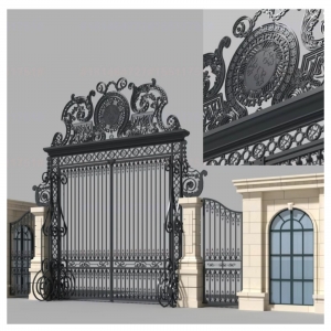 Hench china wholesale wrought iron driveway gates main gate for sale